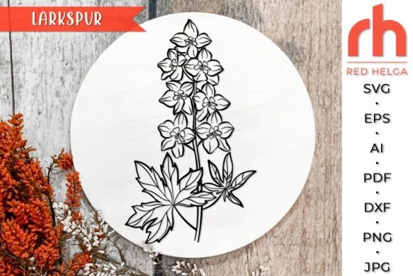 Download Larkspur SVG, Cancer Birth Flower DXF - Flower dxf Collection