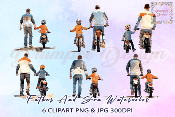 Download Father and Son Watercolor Clipart - Father and son Collection