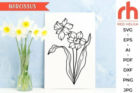 Download Narcissus SVG, Sagittarius Flower DXF - Flower dxf Collection