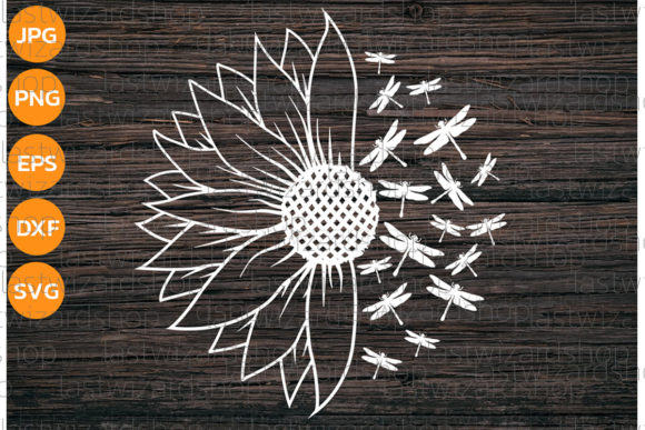 Download Half Sunflower with Dragonfly Svg Summer - Premium Resources