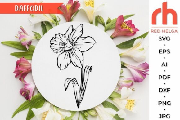 Download Daffodil SVG, Pisces Birth Flower DXF - Flower dxf Collection