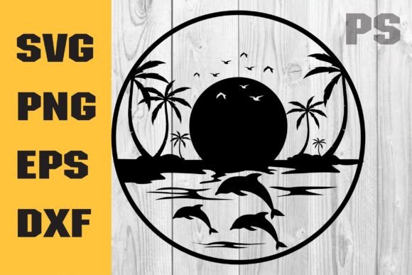 Download Dolphin Svg, Beach and Dolphin Scene SVG - Dolphin svg Collection